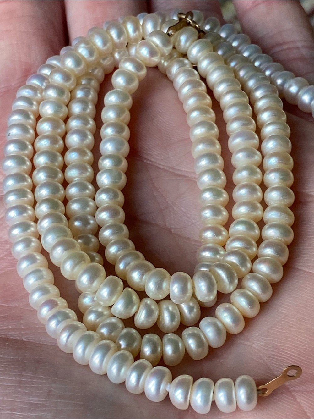 Classic Pearl Necklace and Bracelet Set - White Freshwater Pearl and 10k clasps - Picture 5 of 5
